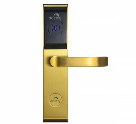 Mat finish golden color Rfid card lock with 200 card capacity
