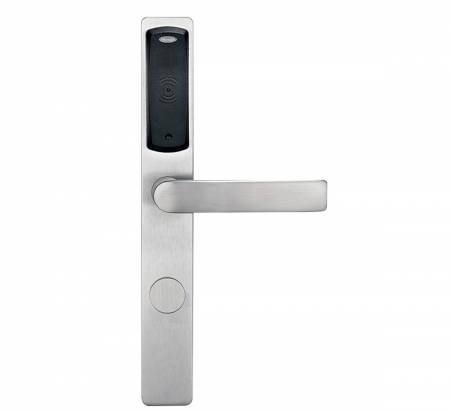 Silver RFID door lock with card and mechanical key 