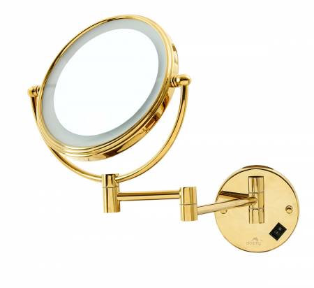 Gold Led Magnifying Mirror With Stainless Steel