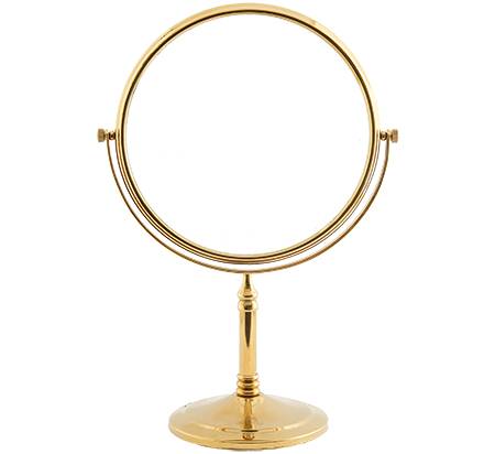 Round table top makeup and shaving mirror 
