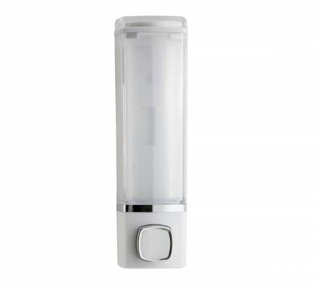 White ABS Manual Diamond Cut Shampoo Dispenser