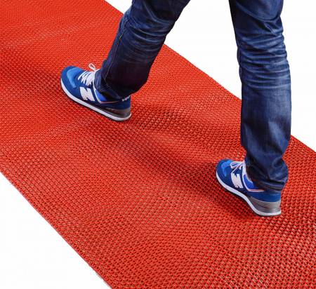 Red Eco-Friendly entrance matting with pvc vinyl material